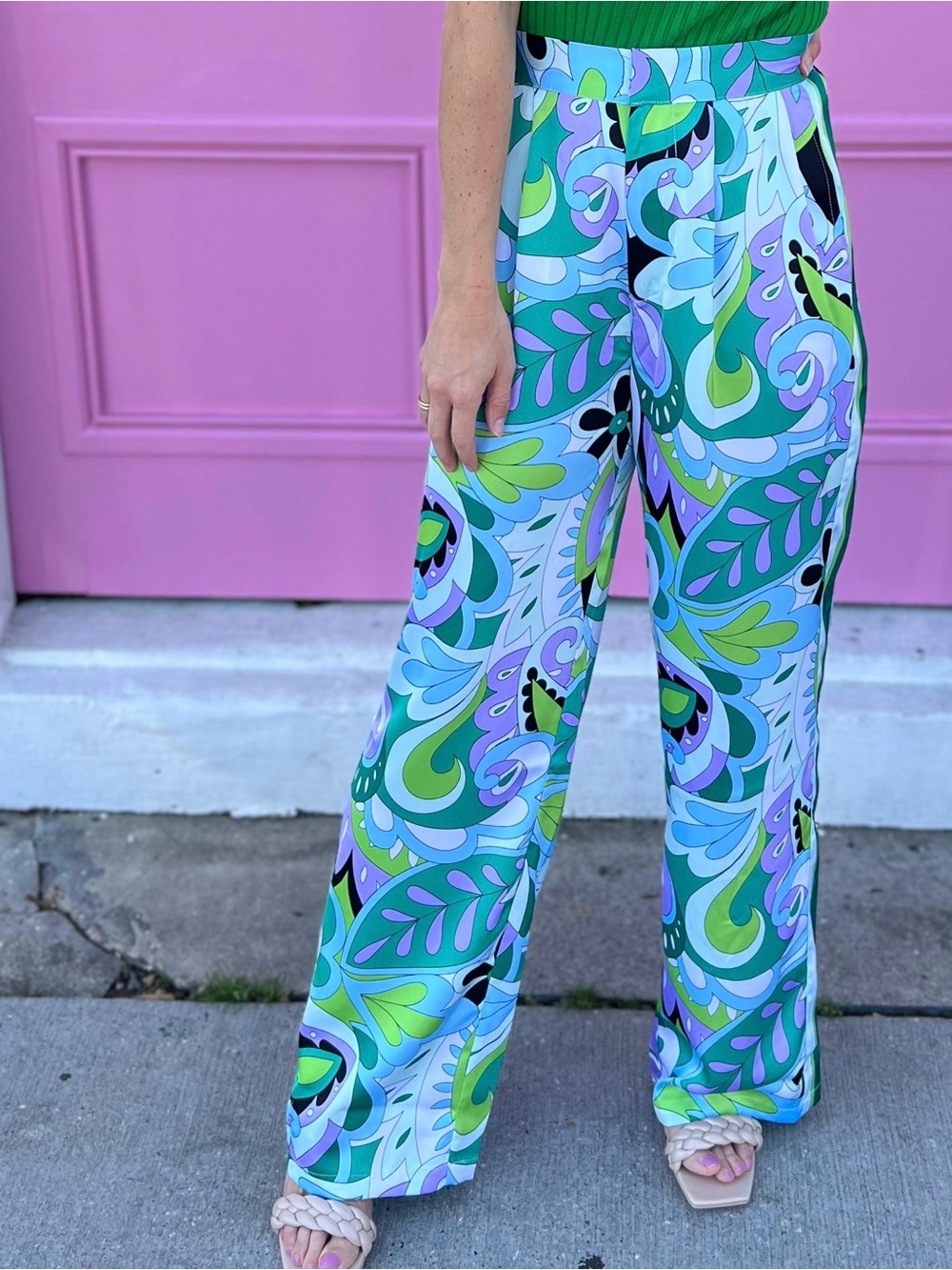 Steve Madden Isabella Wide Leg Multicolor abstract Printed pants NWT Small